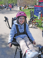 photo of girl on bike